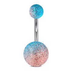 Colorful Matt Surface Ball Belly Button Ring Surgical Steel Navel Ring 14G Belly Piercing