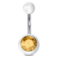 CZ Inlaid Acrylic Clear Ball Surgical Steel Belly Button Ring Navel Belly Rings Piercing