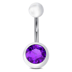 CZ Inlaid Acrylic Clear Ball Surgical Steel Belly Button Ring Navel Belly Rings Piercing