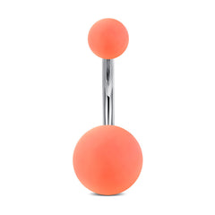 Rubber Paint Acrylic Ball Surgical Steel Belly Button Ring 14G Navel Belly Rings Piercing