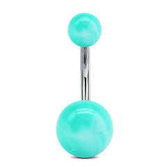 Surgical Steel Belly Button Ring With Acrylic Colorful Ball 14G Navel Belly Ring Piercing