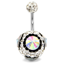 Big Disco Ball Belly Button Ring 14G Surgical Steel Belly Navel Ring Piercing Jewelry