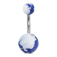 Surgical Steel Belly Button Ring With Acrylic Crack Design Ball Navel Belly Ring Piercing