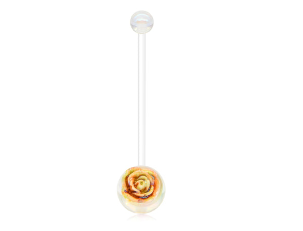 Pregnancy Belly Rings Maternity 14G Rose Flower Acrylic 38MM Muti-Color Available