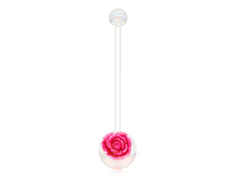 Pregnancy Belly Rings Maternity 14G Rose Flower Acrylic 38MM Muti-Color Available