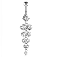 CZ Grape Dangle Belly Button Ring 14G Surgical Steel Belly Navel Ring Piercing Jewelry