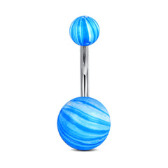 Surgical Steel Belly Button Ring With Colorful Metal Ball 6MM 8MM 10MM Navel Ring Piercing