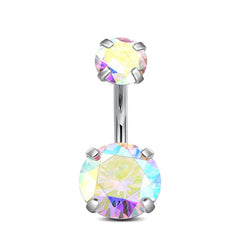 Belly Button Ring Shiny CZ Navel Ring Piercing