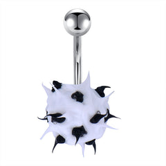 14G Surgical Steel Belly Button Ring Rubber Soft Ball End Funny Navel Ring Piercing