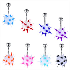 14G Surgical Steel Belly Button Ring Rubber Soft Ball End Funny Navel Ring Piercing