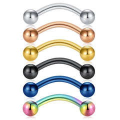 Curved Barbell 16G Rook Eyebrow Piercing Jewelry Multi Color Size 6/8/10MM 1.2mm Curved Barbell