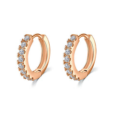 18G Diamond Hoop Earrings Clicker Silver Rosegold