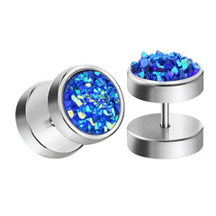 16G Silver Shiny Ore Flakes Styles Fake Ear Plugs Tunnels Different Colors Available