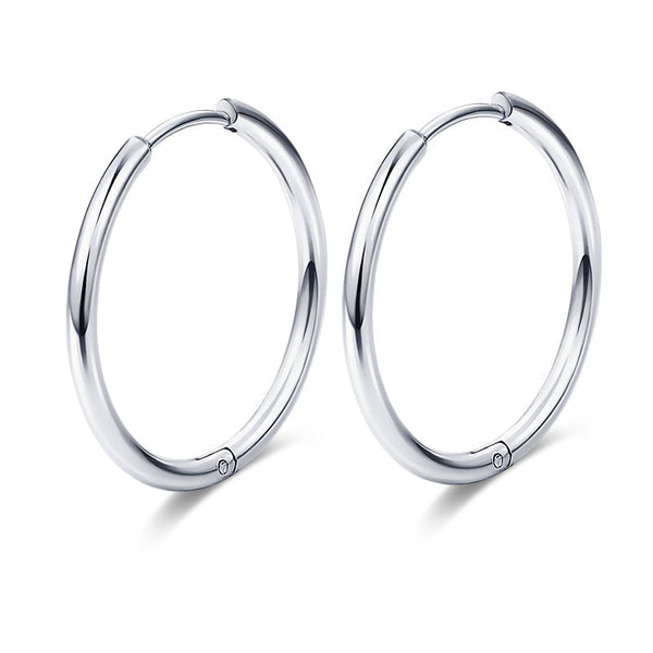2.5mm Classic Huggie Earrings Women Men Hoop Earrings Silver Different Size Available