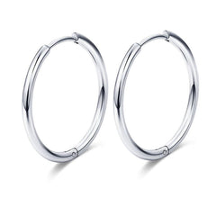 12G Classic Huggie Earrings Hoop Earrings Silver