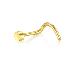 18g 20g Surgical Stainless Steel Nose Stud Colorful Nose Screw Rings Flat Top