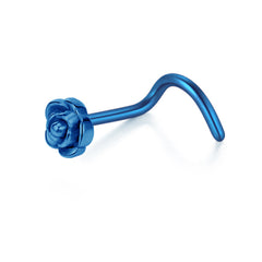 20 gauge Nose Screw Rings Stainless Steel Hypoallergenic Rose Top Screw Nose Studs