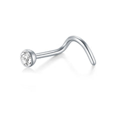 Silver 18G Nose Screw