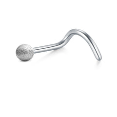 Silver Frosted Ball Nose Stud 