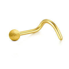 Gold Frosted Ball Nose Stud 