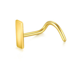 Gold Rectangle Shape Nose Stud for Women 