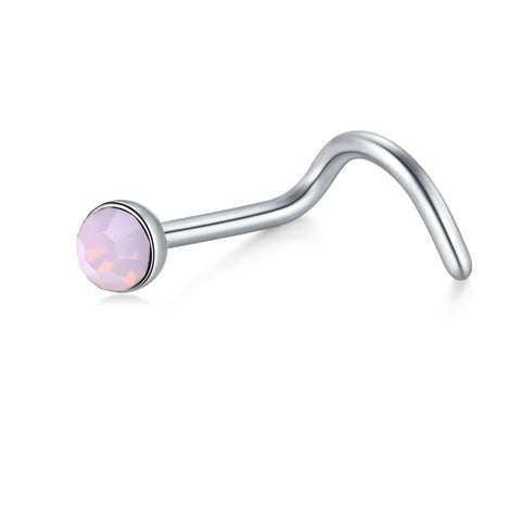 18G Nose Screw Rings for Women 3mm Top Opal Nose Studs Screw Stainless Steel Nostril Piercing