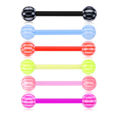 14gauge Plastic Tongue Rings Colorful Various Check 16mm