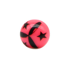 14G 5MM Star Pattern Replacement Ball Acrylic Muti-Color Available