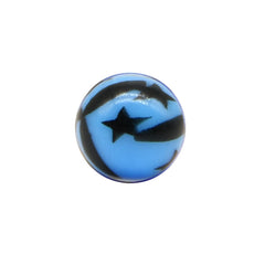 14G 5MM Star Pattern Replacement Ball Acrylic Muti-Color Available