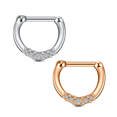 16G 8MM Helix Earring Septum Clicker Ring CZ Inlaid