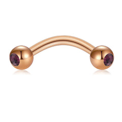 Curved Barbell 16G Rook Eyebrow Piercing Jewelry Multi Color CZ 1.2mm Curved Barbell 8mm