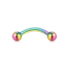 Curved Barbell 16G Rook Eyebrow Piercing Jewelry Multi Color Balls 1.2mm Curved Barbell 10mm