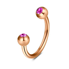 16G Septum Ring Inlaid CZ Rose gold Barbell Horseshoe Helix Earring