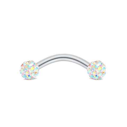 Curved Barbell 16G Rook Eyebrow Piercing Jewelry Multi Color Bar 6MM 1.2mm Curved Barbell