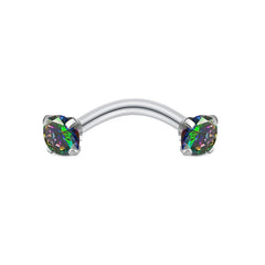 Curved Barbell 16G CZ Rook Eyebrow Piercing Jewelry Multi Color 1.2mm Curved Barbell 8mm