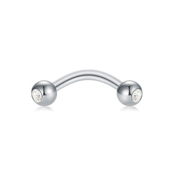Curved Barbell 16G Rook Eyebrow Piercing Jewelry Multi Color CZ 1.2mm Curved Barbell 8mm 10mm