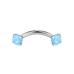 Curved Barbell 16G Opal Rook Eyebrow Piercing Jewelry Multi Color 1.2mm Curved Barbell 8mm 10mm