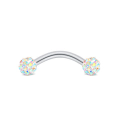 Curved Barbell 16G Rook Eyebrow Piercing Jewelry Multi Color Bar 10MM 1.2mm Curved Barbell