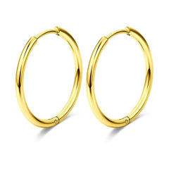 12G Classic Huggie Earrings Women Men Hoop Earrings Gold Different Size Available
