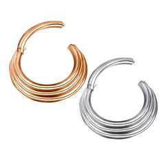 Hinged Clicker Septum Nose Ring Helix Earring Piercing 16G 10MM