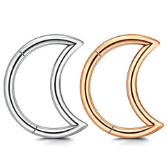 Moon 16G 10MM Segment Ring Septum Clicker Jewelry Helix Earring