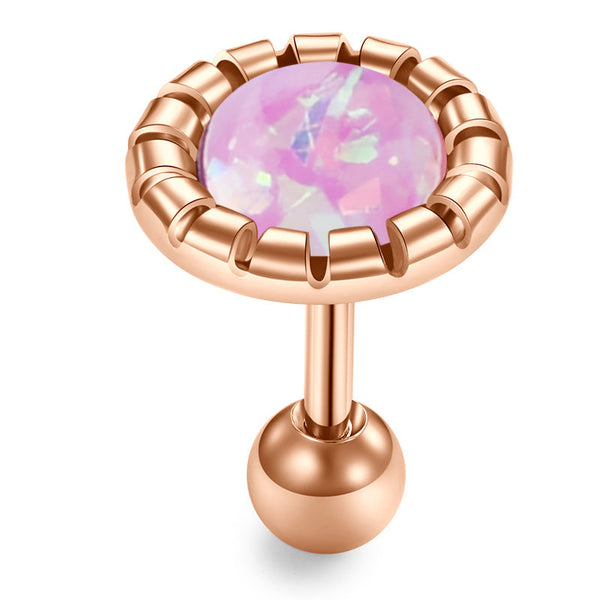 16g Tragus Earrings Studs Cartialge Piaercing Jewelry Conch Jewelry Opal Rose Gold