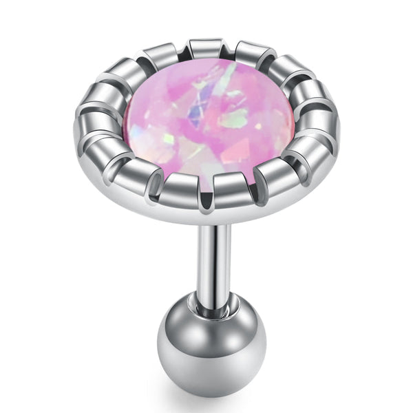 16g Tragus Earrings Studs Cartialge Piaercing Jewelry Conch Jewelry Opal Silver