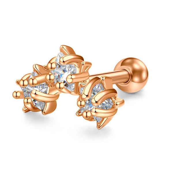 16gauge Tragus Earrings Staineless Steel Cartilage Jewelry Flower CZ