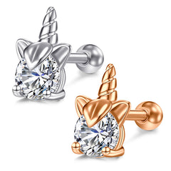 16gauge Tragus Earrings Cartilage Jewelry Unicorn