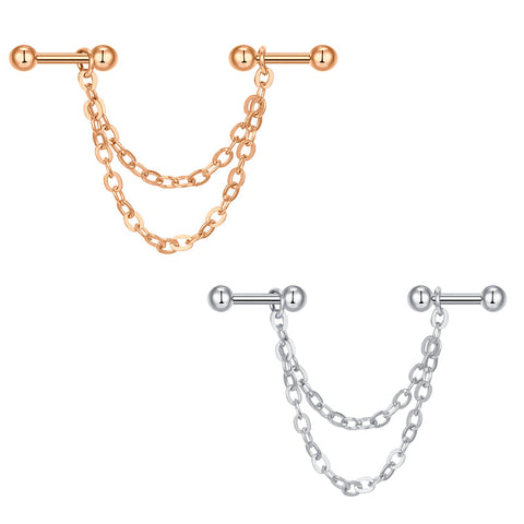 16gauge Industrial Earrings with Chain