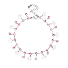 Pink diamond hollow love Anklet