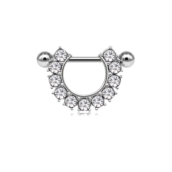 1 Pair CZ Nipple Ring Nipple Barbell Rings Bars Body Piercing Jewelry