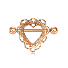 1 Pair Nipple Ring Barbell Rings Bars Body Piercing Jewelry Nipple Shield Ring Heart shape