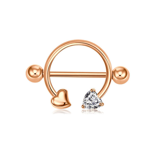 1 Pair Nipple Ring Barbell Rings Bars Body Piercing Jewelry Nipple Shield Ring Heart shape 16mm 26mm
